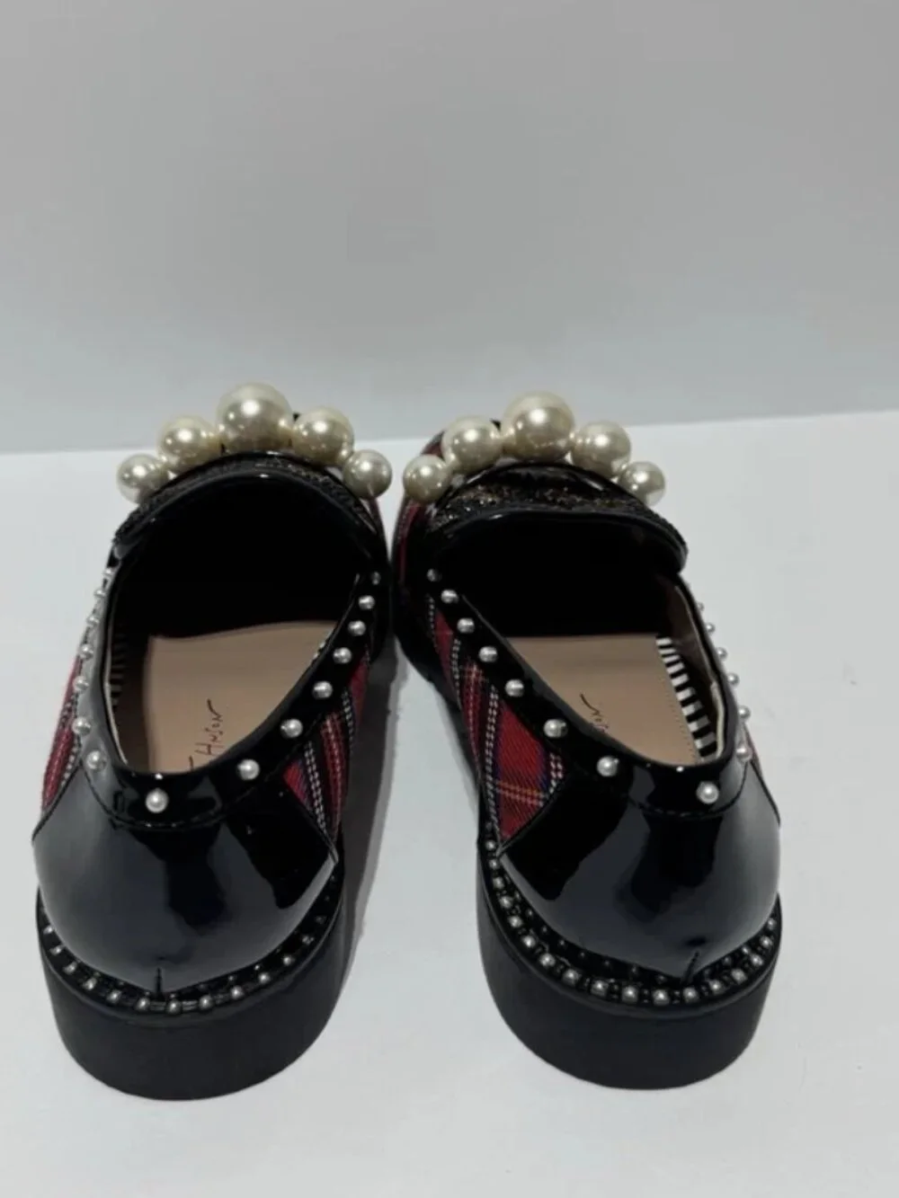 Betsey Johnson Womens Harloe Loafer Red Plaid Size 10 M